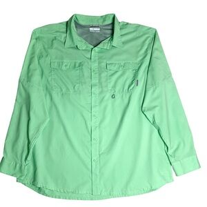 Columbia PFG James Bay Long Sleeve Shirt Mint Green‎ Vented Men's Sz XXL